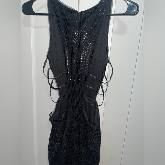 Aidan Mattox Floor length black sequin gown - Picture 4 of 4